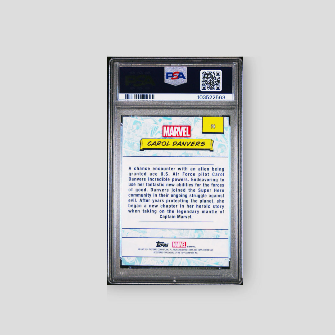 2024 Topps Chrome Marvel Carol Danvers Red Wave /5 (PSA 10)