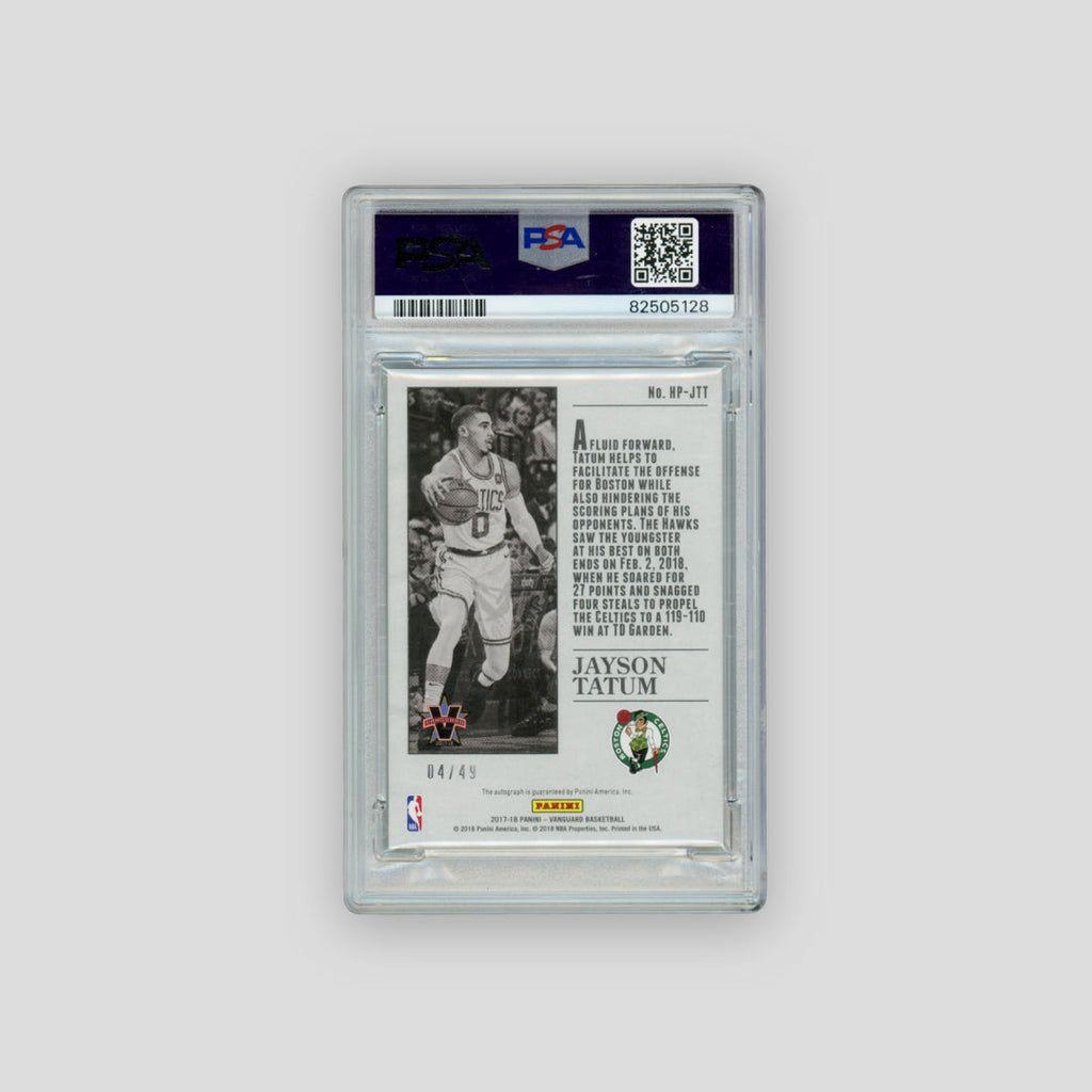 2017-18 Panini Vanguard Jayson Tatum Hot Press Auto Purple RC (PSA 9)