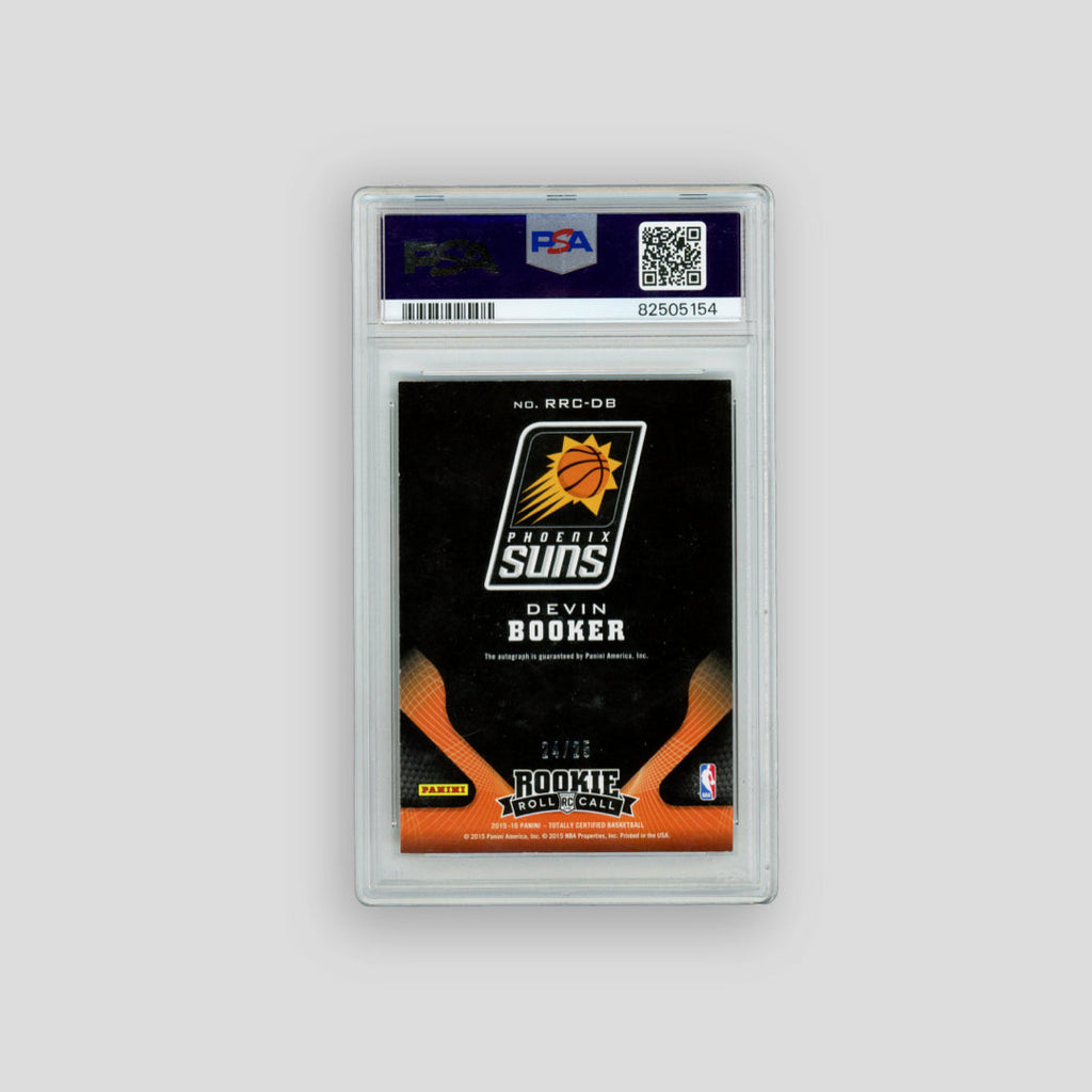 2015-16 Panini Totally Certified Devin Booker Rookie Roll Call RC Camo (PSA 9)
