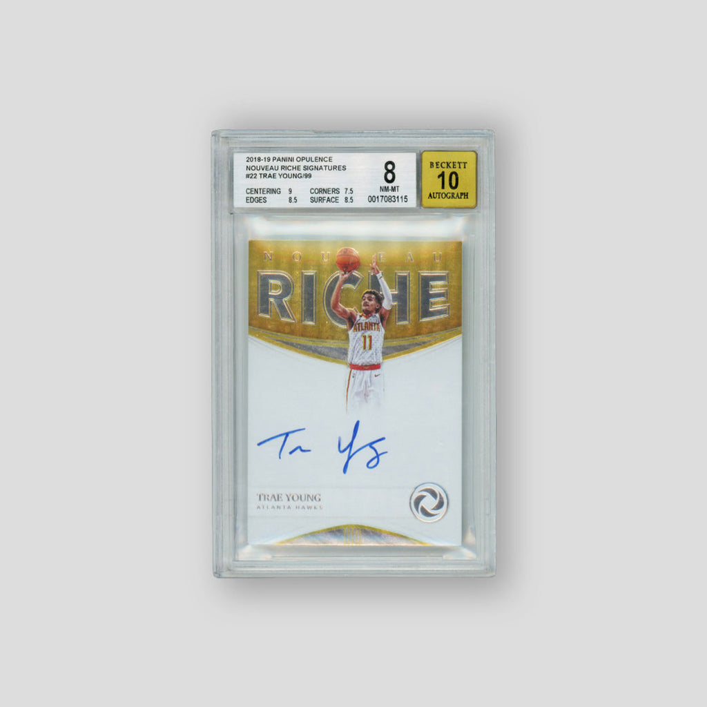 2018 Panini Opulence Trae Young RC Nouveau Riche Signatures /99 (BGS 8 - Auto 10)