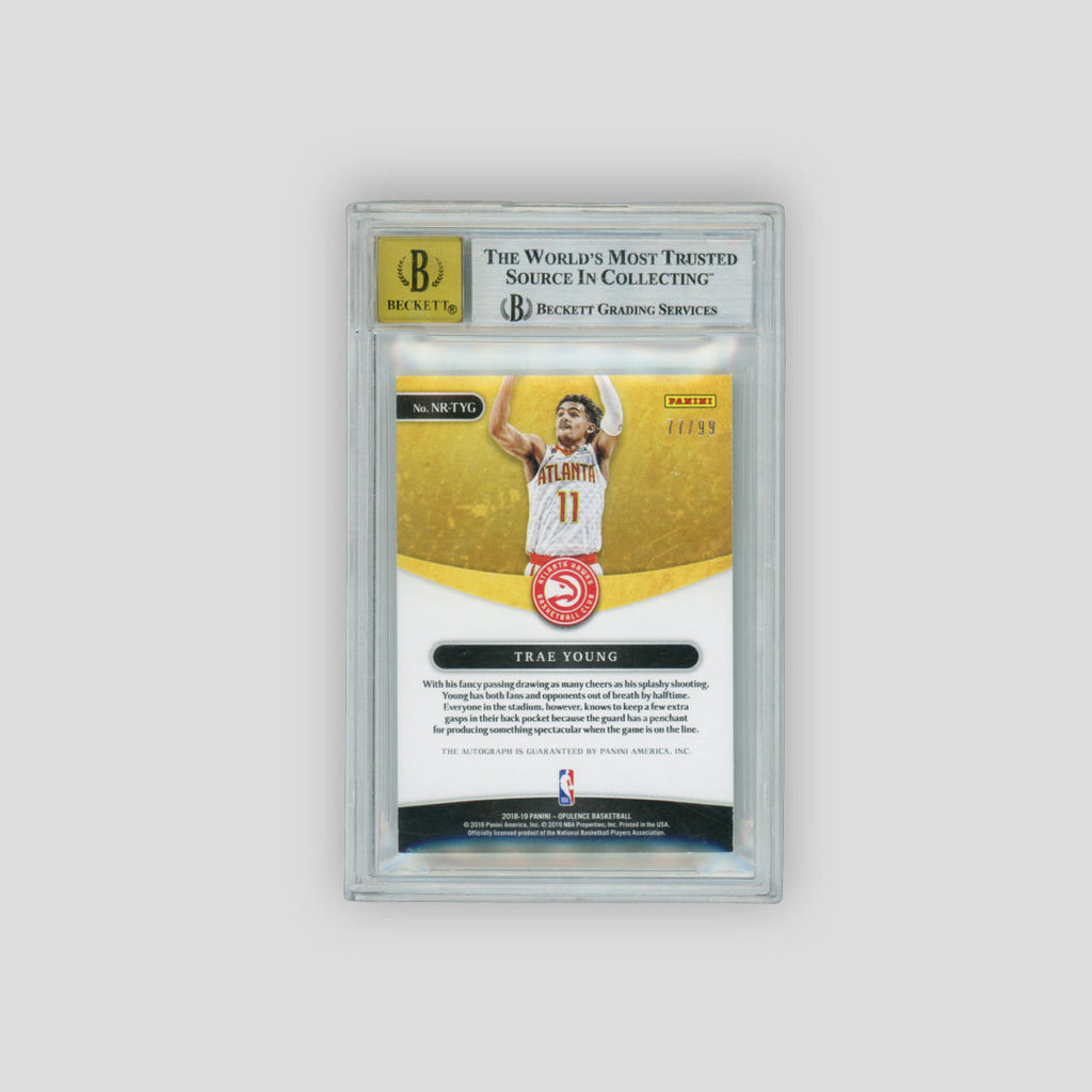 2018 Panini Opulence Trae Young RC Nouveau Riche Signatures /99 (BGS 8 - Auto 10)
