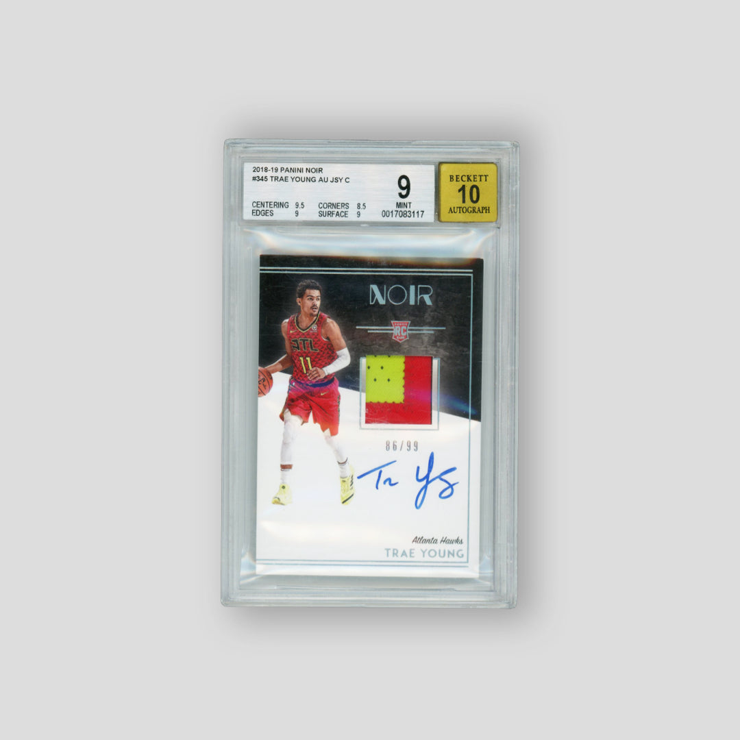 2018 Panini Noir Trae Young AU-JSY RPA /99 (BGS 9 - Auto 10)