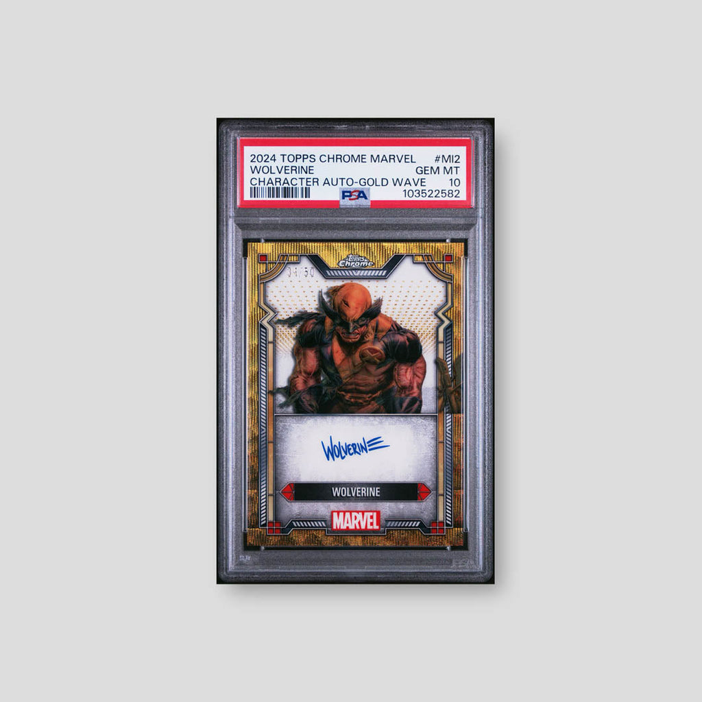 2024 Topps Chrome Marvel Wolverine Character Auto Gold Wave PSA 10