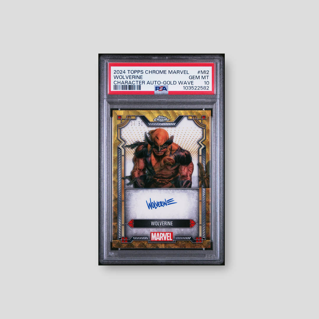 2024 Topps Chrome Marvel Wolverine Character Auto Gold Wave PSA 10